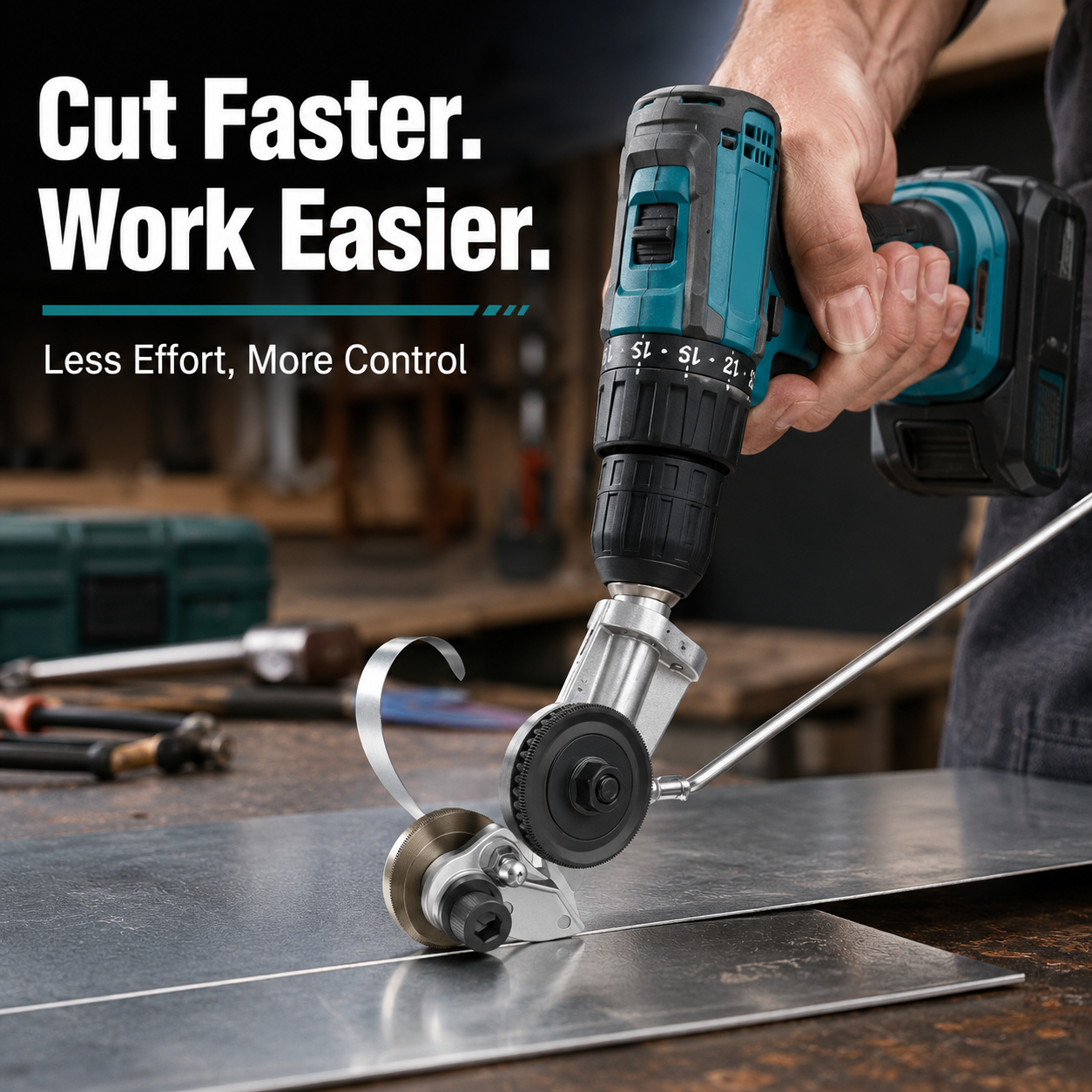 ⚡ High-Speed Drill Metal Cutter Attachment – Cut Sheet Metal Faster & Easier