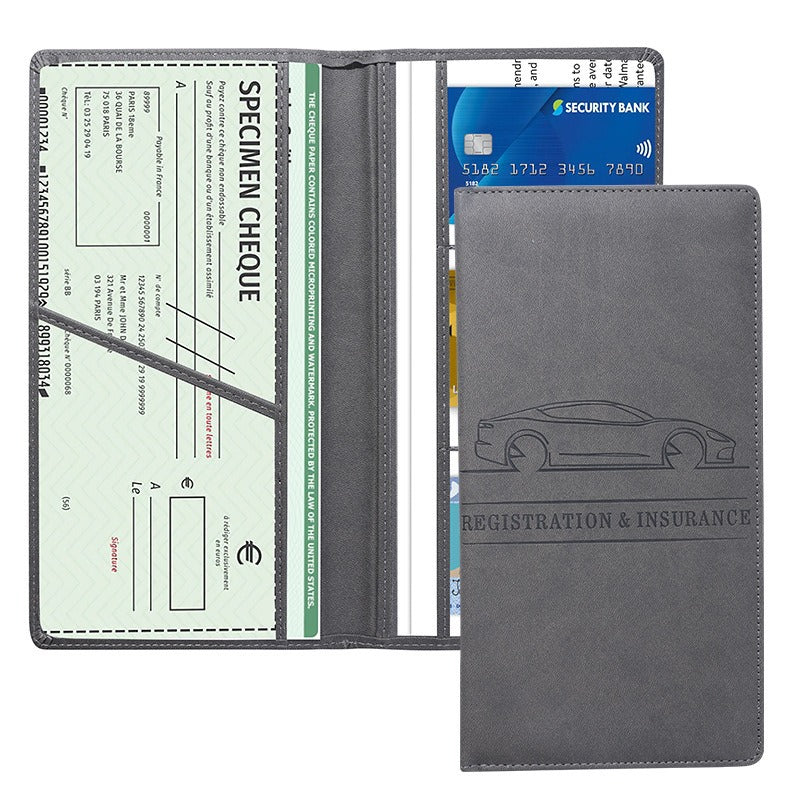🚗 PU Leather Car Document Organizer – Keep Registration & Insurance Cards Neat ✨
