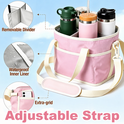 ☕Cithway 4-Grid Insulated Drink Carrier Bag Anti-Tip Multi-Beverage Tote 🧋