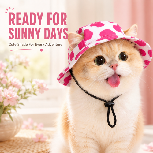 🐾 Adjustable Pet Bucket Sun Hat – Cute Outdoor Visor 👒