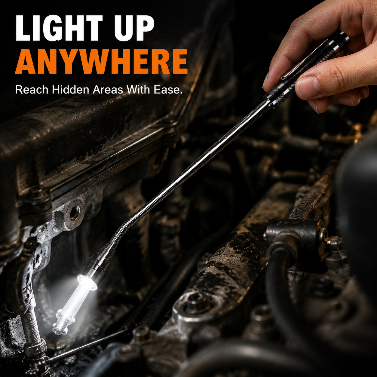 🔦 Telescopic Magnetic LED Pickup Tool Flashlight 🧲