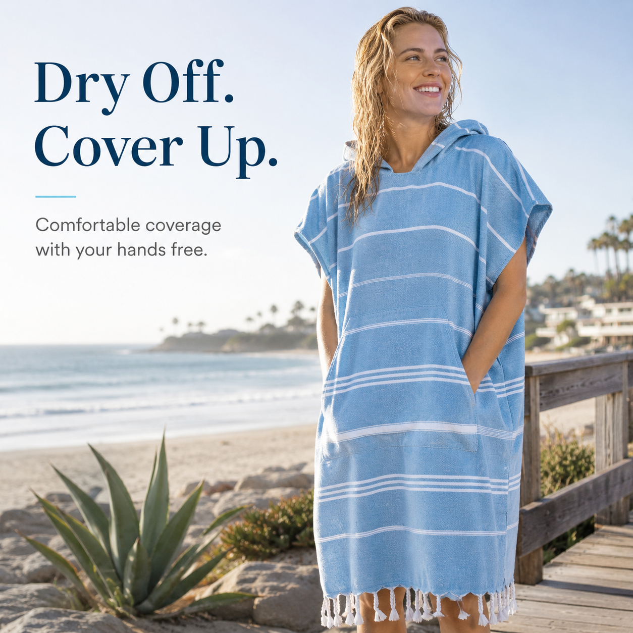 🏄 Hooded 100% Turkish Organic Cotton Beach & Surf Towel Poncho 🌊