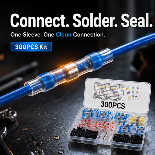 ⚡ 300-Piece Waterproof Solder Seal Wire Connectors Kit 26-10 AWG 💧