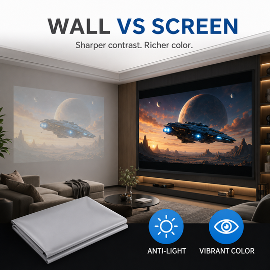 🚀 100" 4K Projector Screen | Anti-Light Foldable Home Theater Cinema Display 🎬