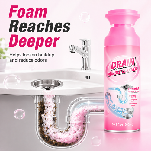 ⚡️ [BUY 1 GET 1 FREE] 🫧 Foaming Pipe Cleaner & Drain Deodorizer – 360° Expanding Sink Foam ✨