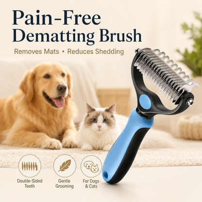 🔥 2-in-1 Pet Undercoat Rake - Say Goodbye to Mats! 🐕