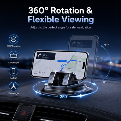 🔥 Best Seller | 360° Anti-Shake Car Mount - Rock-Solid 🚗