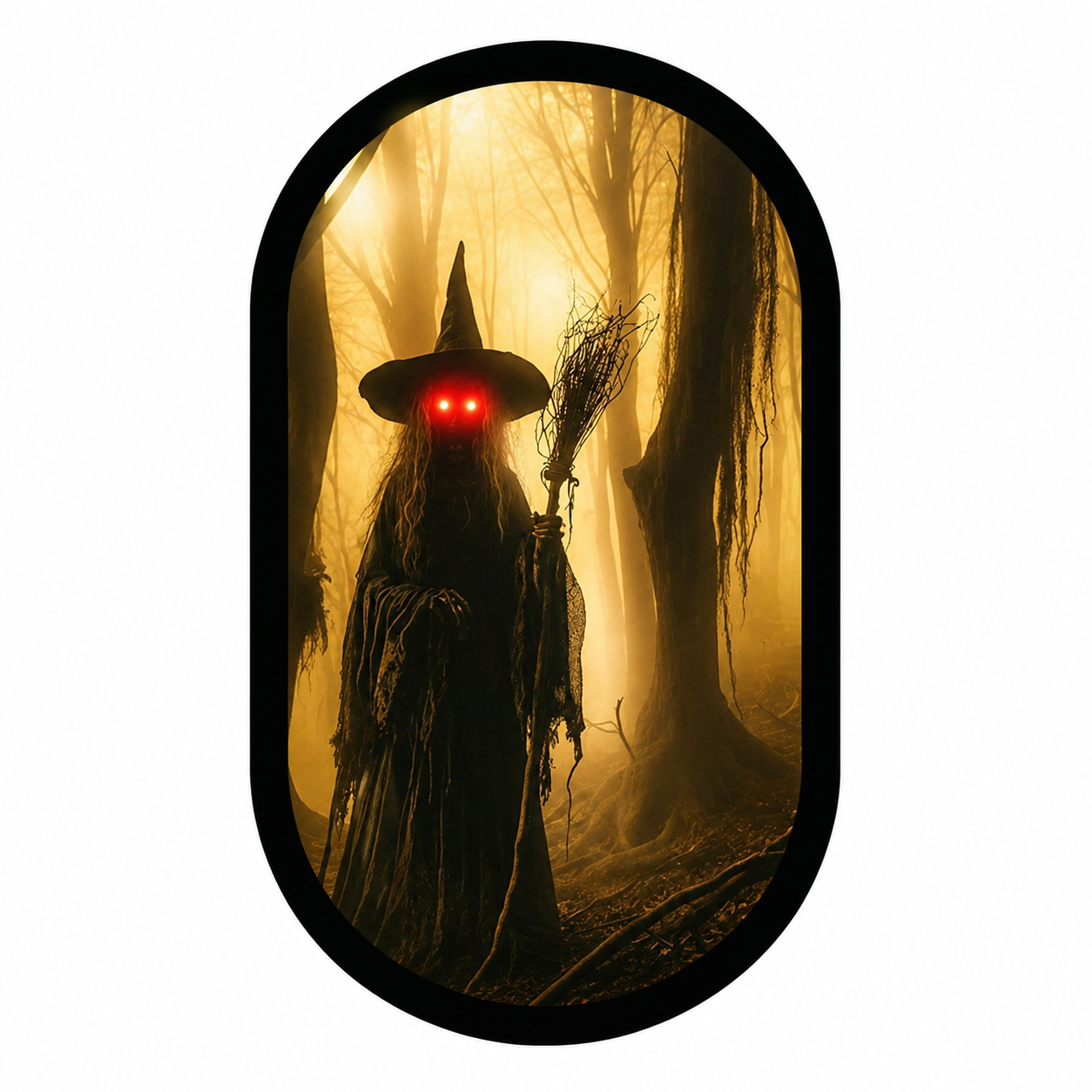 👻Halloween Magical Illusion Ghost Mirror with LED Backlit Ambient Night Light 👻🔮