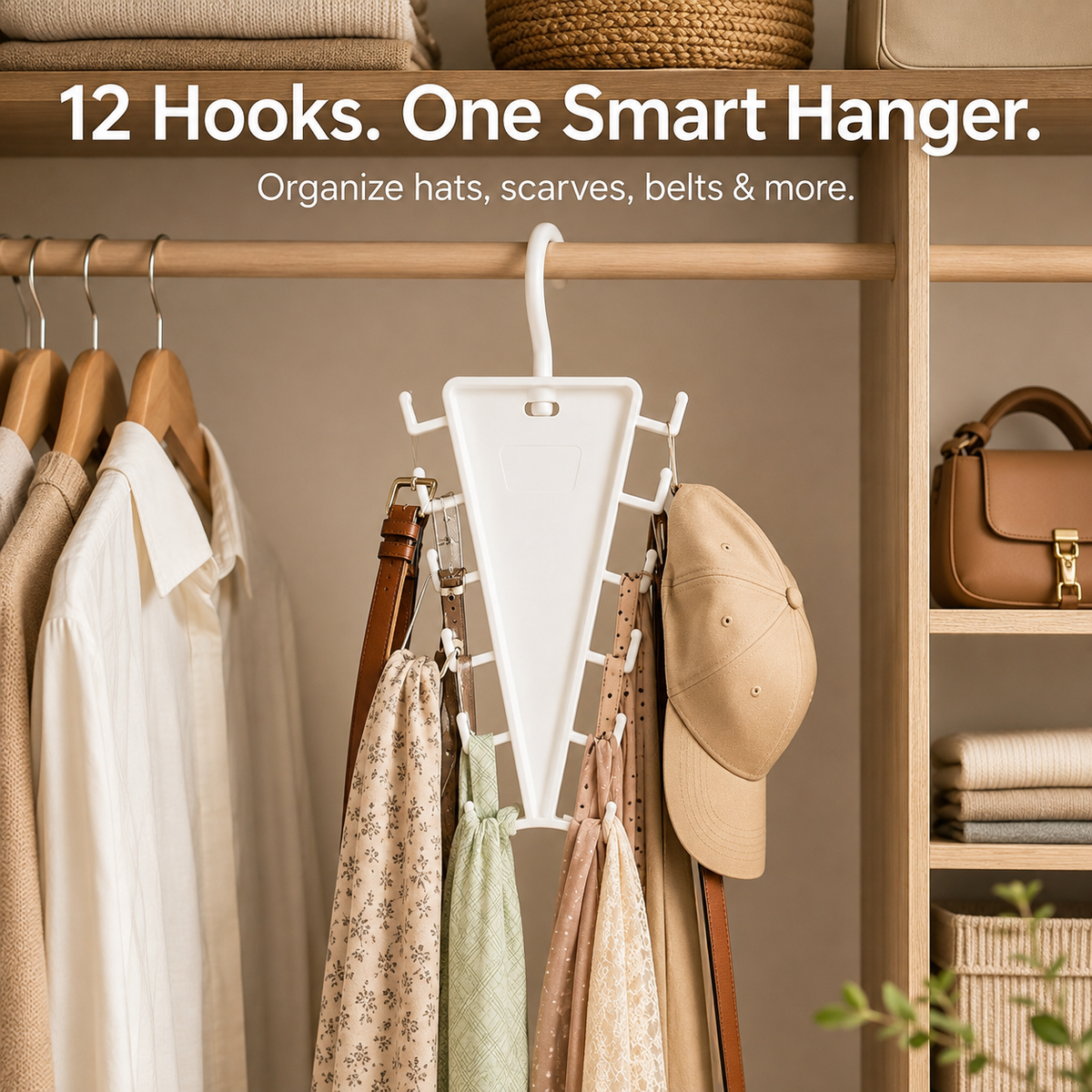 🎁 BUY 1 GET 1 FREE! 👔 12-Hook Rotating V-Hanger ✨
