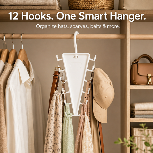 🎁 BUY 1 GET 1 FREE! 👔 12-Hook Rotating V-Hanger ✨