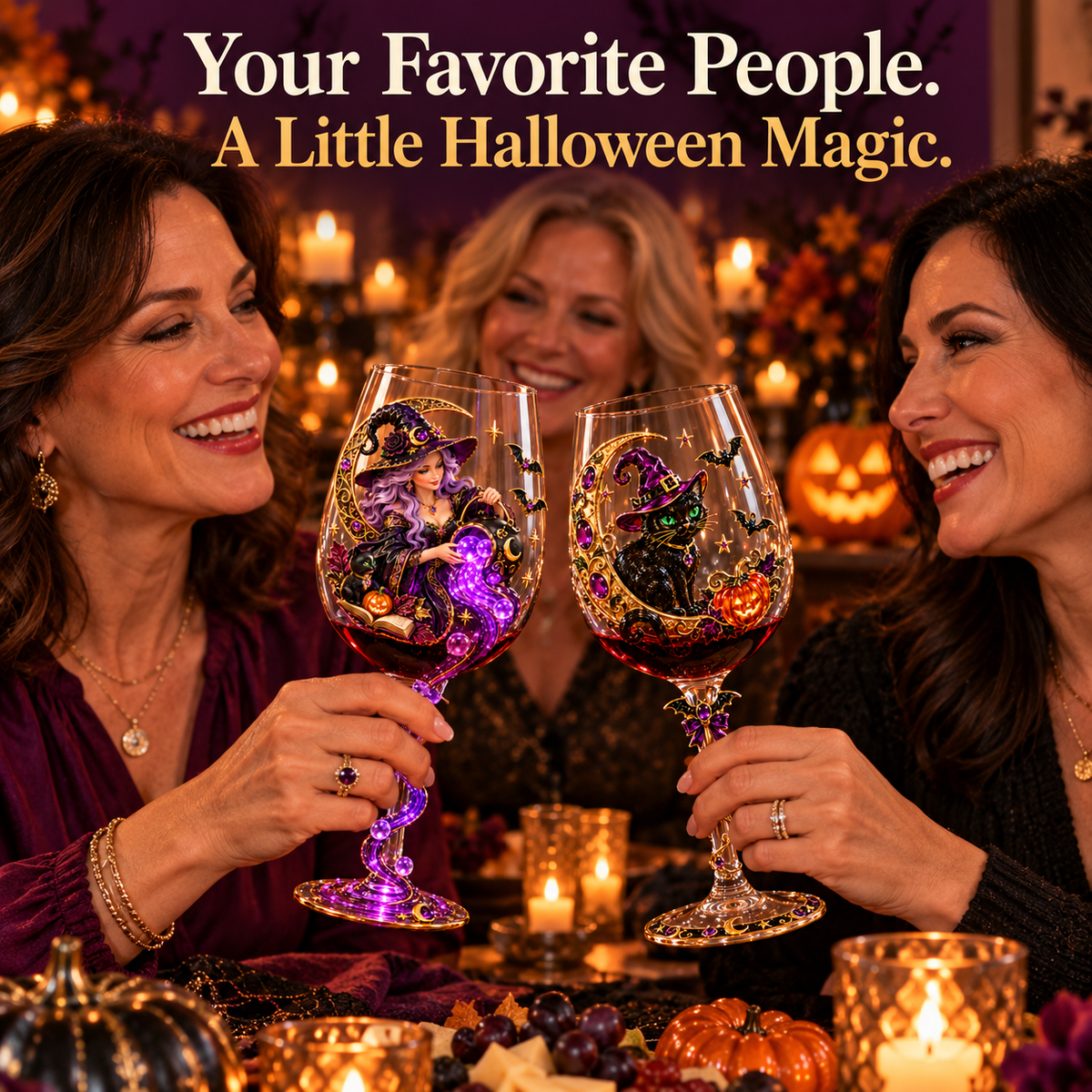 🎃 Halloween Decorative Wine Glass Collection | 5 Spooky Designs