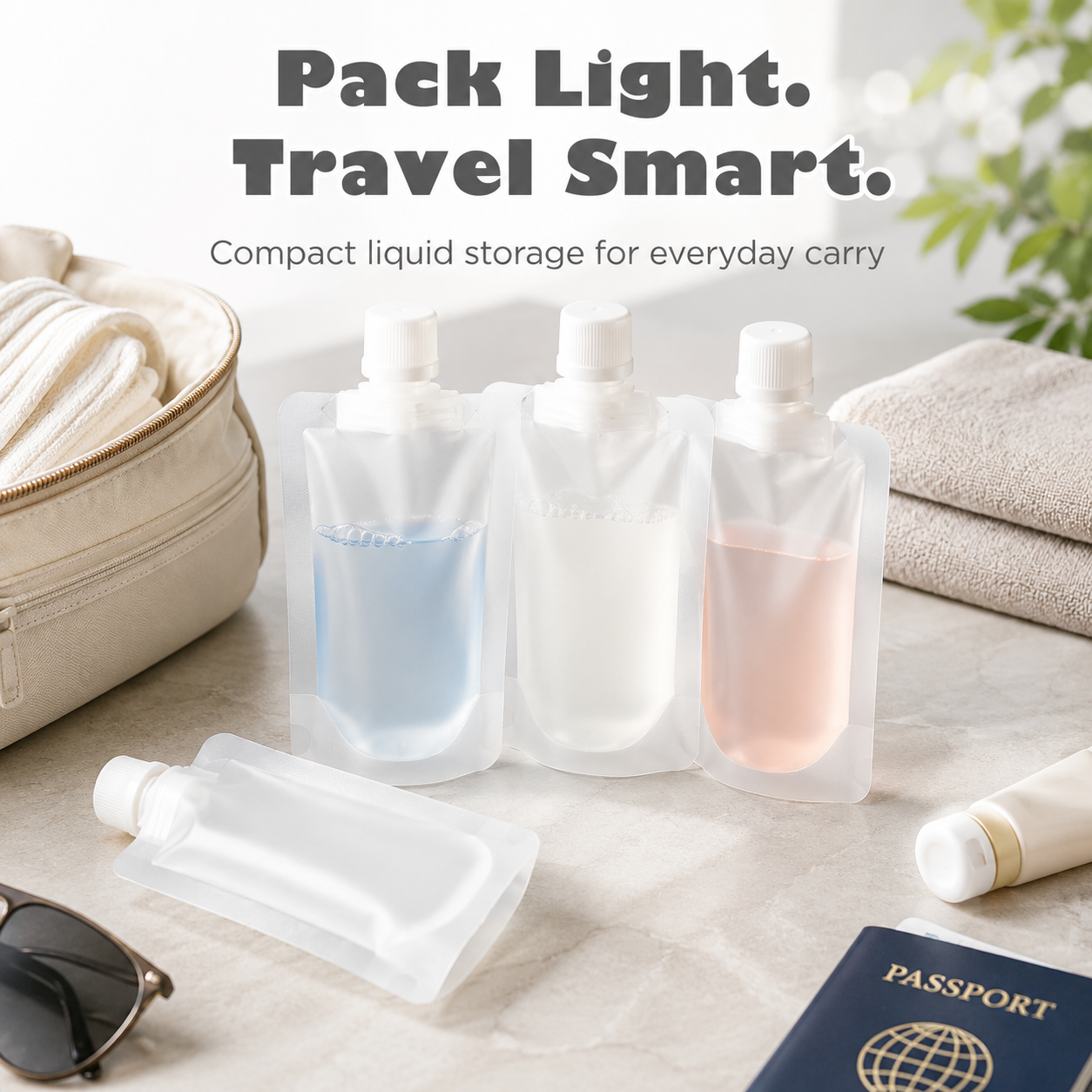 💧 Portable Refillable Liquid Squeeze Travel Toiletry Pouches ✈️