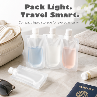 💧 Portable Refillable Liquid Squeeze Travel Toiletry Pouches ✈️