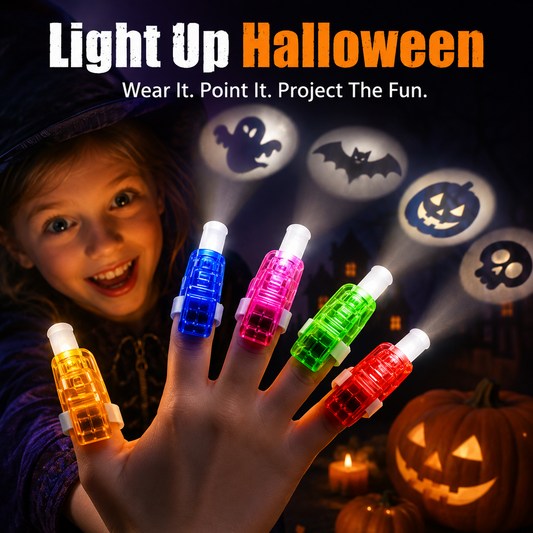 🎃 36-Piece Halloween LED Finger Projection Lights Set for Party Favors 👻