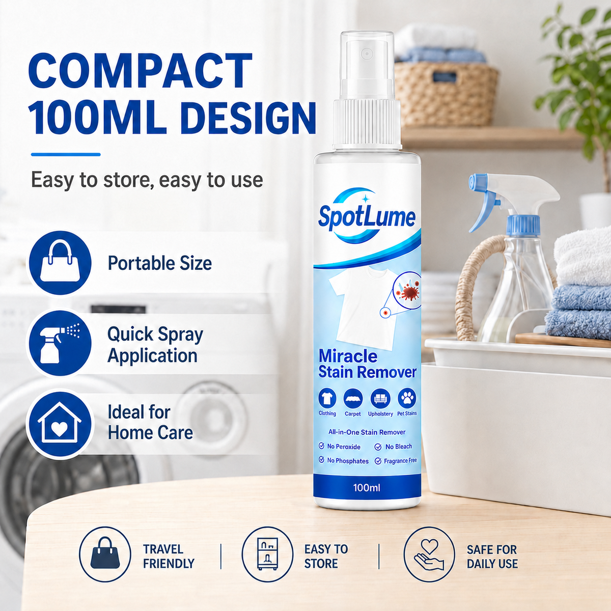 🧼All-in-One Stain Remover Spray ✨ For Clothes, Sofas, Carpets & Pet Messes