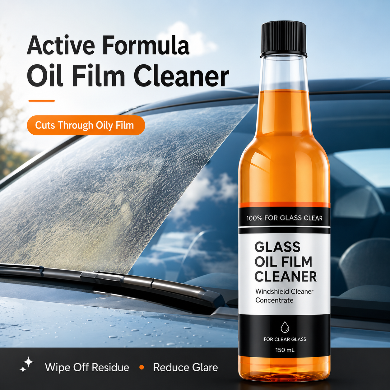 🧪 -45°C De-Icing & Anti-Oil Film Windshield Cleaner (150mL)❄️