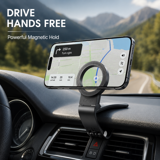 🚗 Foldable Magnetic Dashboard & Sun Visor Car Phone Mount Holder 📱