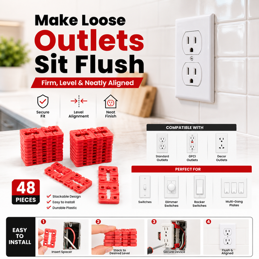 ⚡ Fix Loose Outlets Fast – 48PC Stackable Outlet Spacer Kit