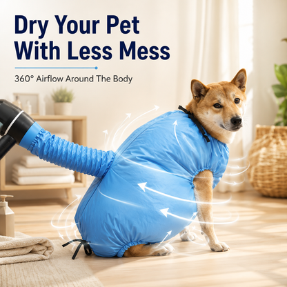 🐾 Fast 360° Circulating Pet Dryer Bag – Hands-Free Grooming & Deshedding Bag ✨