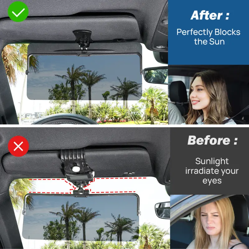 🚗 Polarized Car Sun Visor Extender | Anti-Glare UV400 Driving Shade