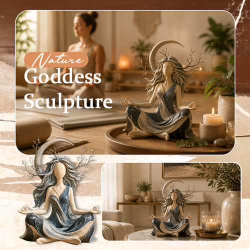 🌿 Serene Goddess of Nature Sculpture – Earth Peace Statue 🧘