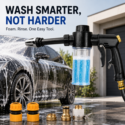 🚗 Multi-Function Car Wash Foam Spray Gun – 2-in-1 Hose Washer 💦