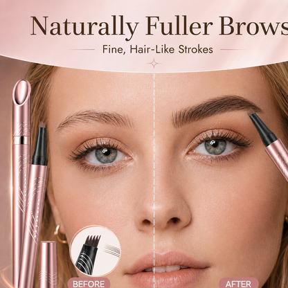 👁️ 4-Tip Micro-Fork Waterproof Eyebrow Pen ✍️