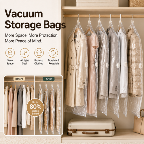 ✨ Hanging Vacuum Closet Bags – Save Space Fast