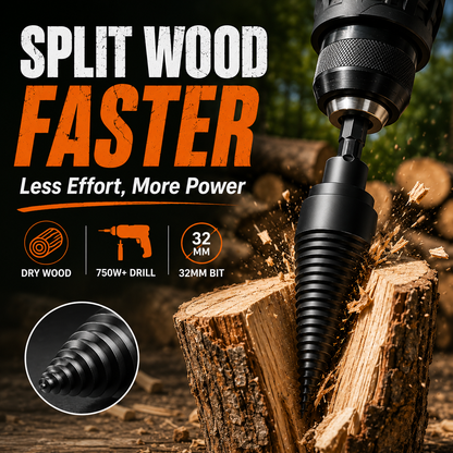 🔥 Heavy-Duty Firewood Splitter Drill Bit Set – Split Logs Faster with Less Effort