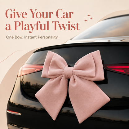 🎀 3D Oversized Pink Bow Car Exterior Decoration Sticker 🚗