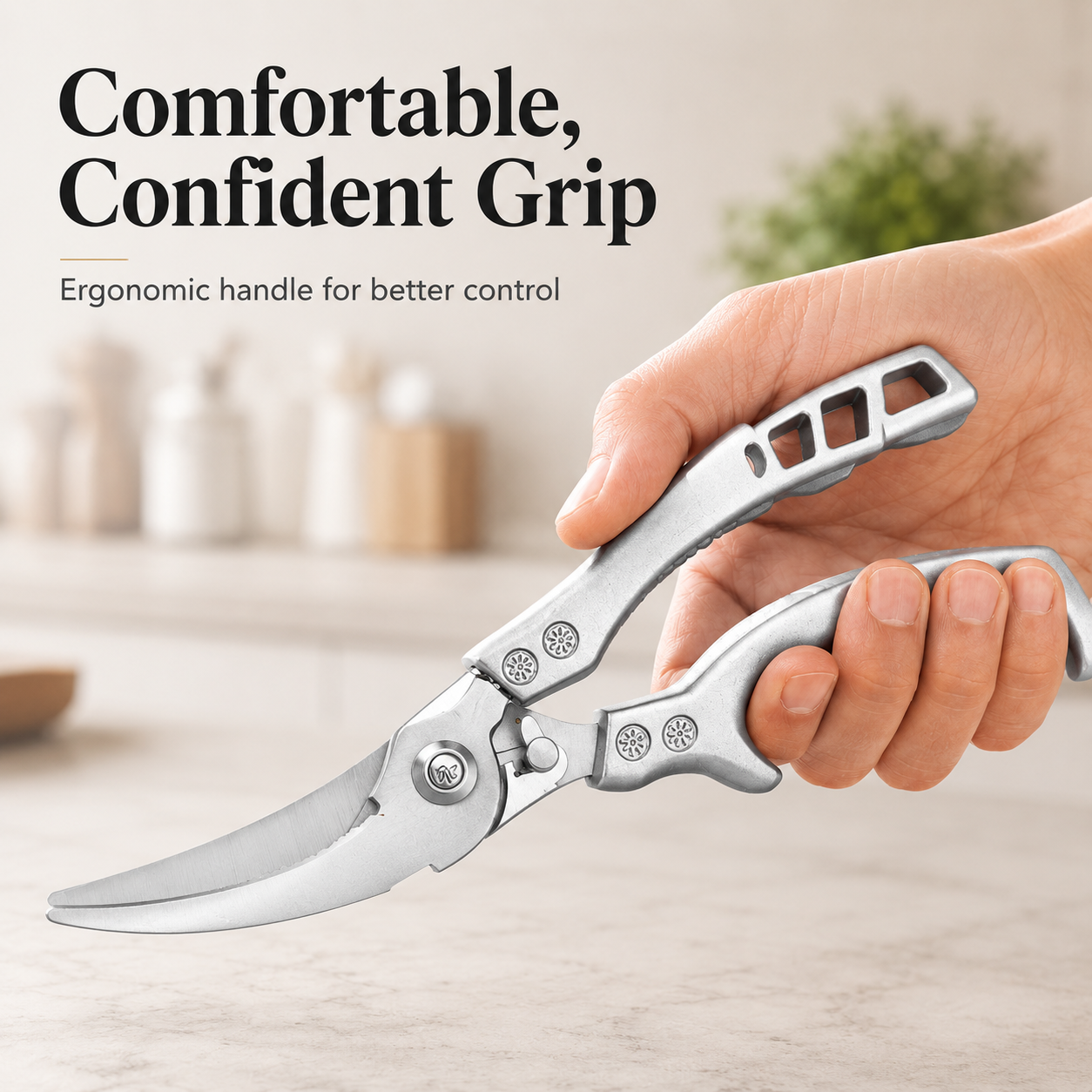 🔥 Multifunction Kitchen Scissors with Fish Scale Scraper & Spring-Action Handle✨