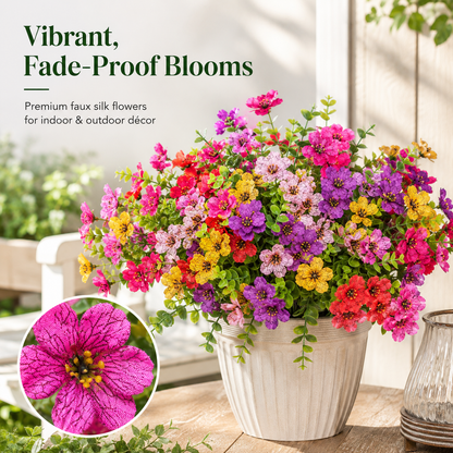 🌸 6PCS Faux Silk Flowers 🌿 Instantly Upgrade Your Space | UV Resistant Home Decor ✨