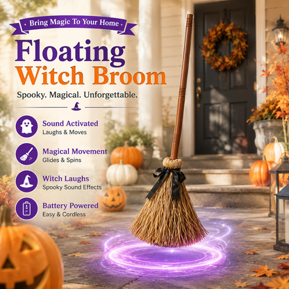 🎃 Halloween Sale 50% OFF |🧹 Magic Floating Witch Broom™ 🧙‍♀️ Animated Sound-Activated Decor