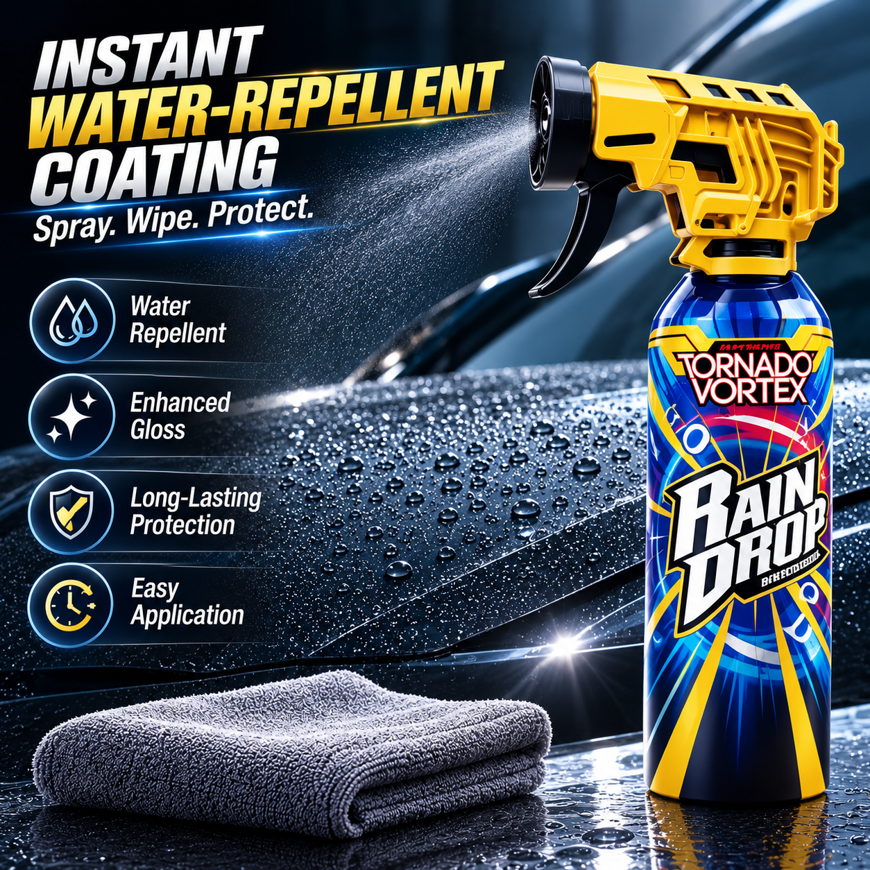 🚗 Instant Water-Repellent Coating Spray Quick Car Paint Gloss Detailing Protection 💧