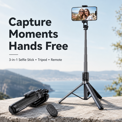 📸 1.88m Extendable Selfie Stick Tripod with Wireless Bluetooth Remote 📱