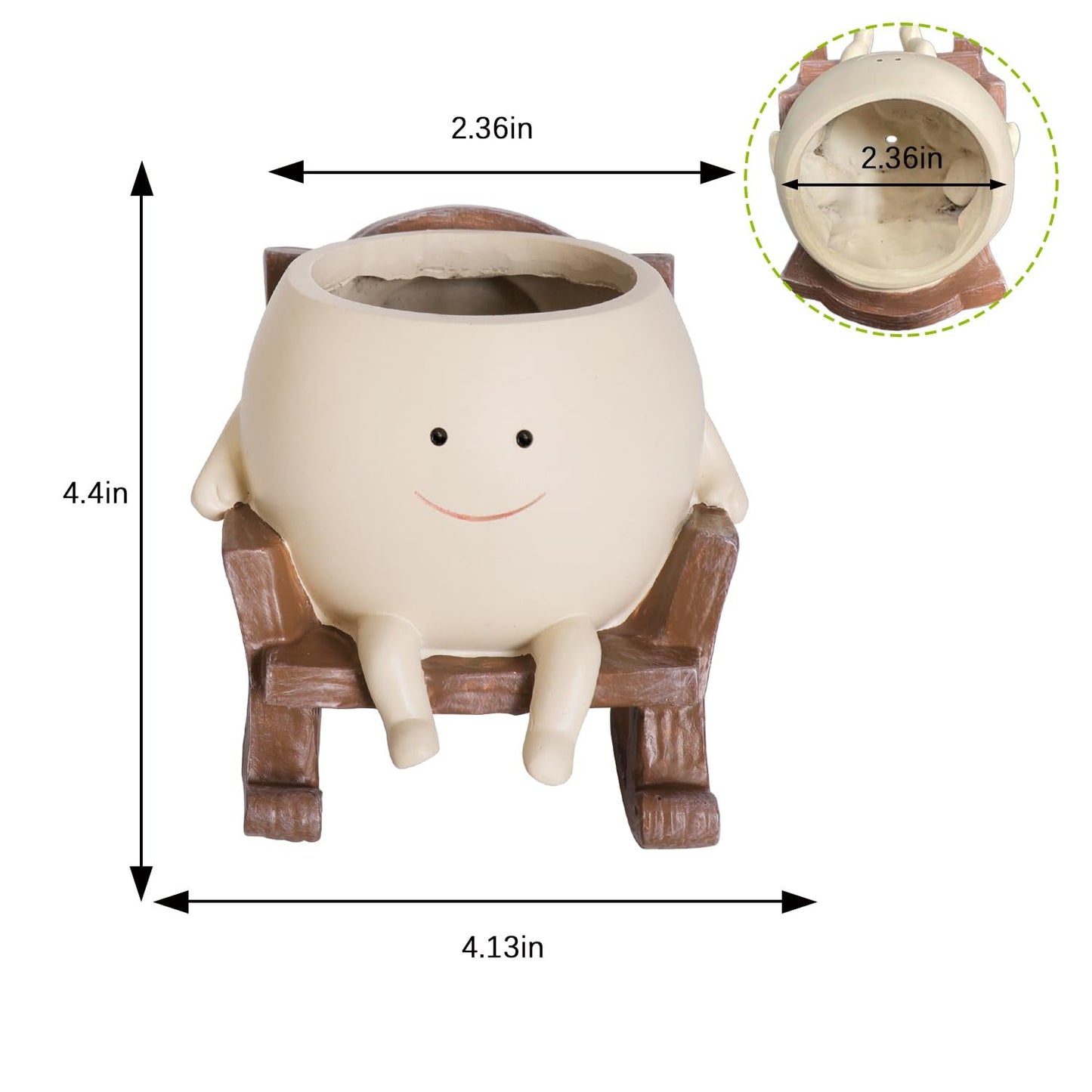 Smiling Face Rocking Chair Flower Pot