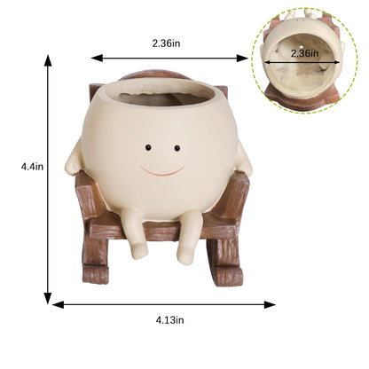 Smiling Face Rocking Chair Flower Pot