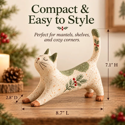 😽🐈 Woodland Christmas Cat Figurine