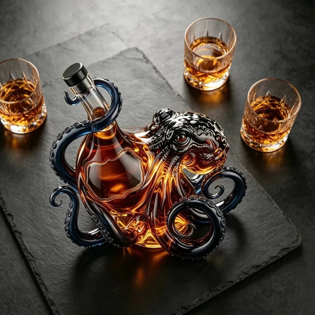 🎁 The  Rum Edition 3D Octopus Bottle 🐙🥃