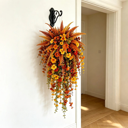 🔥On Sale Only Today 🍂 🍁 Fall Artificial Hanging Flower Basket Set for Front Door Porch Decor 🍂