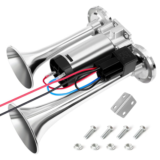 🔥150DB Air Train Horn Kit with Compressor