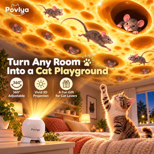 🐱 3D Cat Ceiling Projector ✨ Light Up Your Cat's World