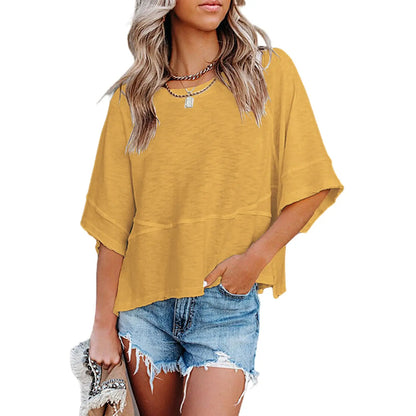 ✨ Women’s Oversized Batwing Sleeve Tee – Effortless Chic & Flowy Fit