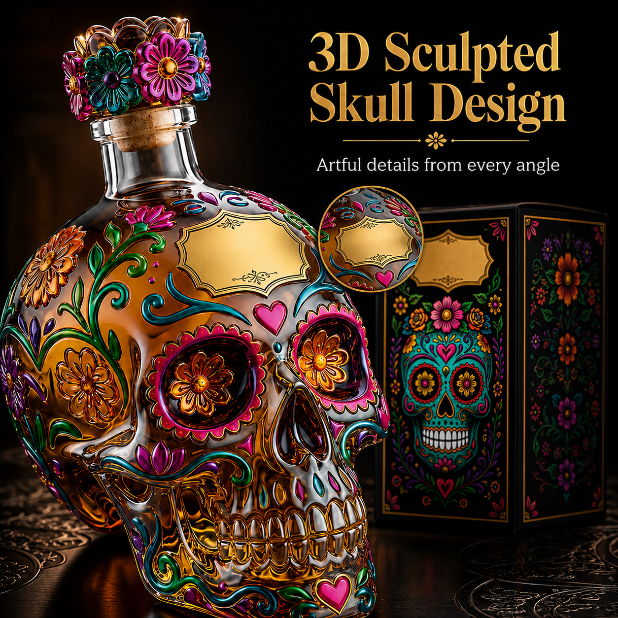 🔥🍷Limited edition Day of the Dead tequila bottle🎁