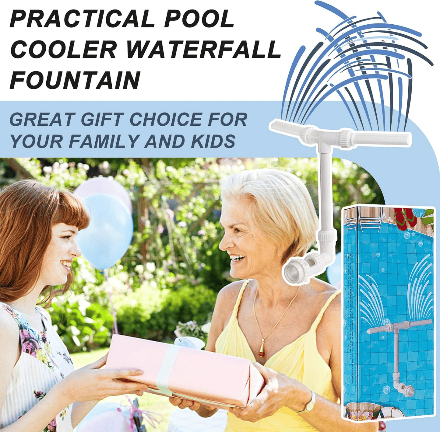 Pool Fountain Waterfall Sprayer – Easy Install Pool Water Feature