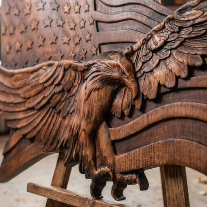 Wings of Freedom Handmade Wooden American Flag Wall Decor