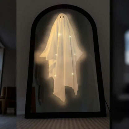👻Halloween Magical Illusion Ghost Mirror with LED Backlit Ambient Night Light 👻🔮