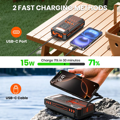 ☀️ 50% OFF Solar Power Bank – Wireless Charging & Multi-Device Output