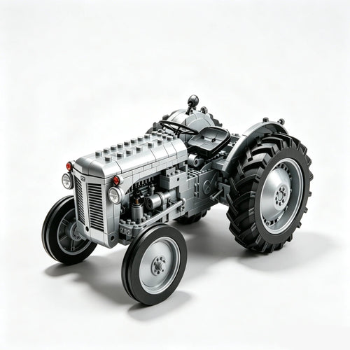 🎉Classic Farm Tractor Building Block Set – 1948 Grey Field Edition