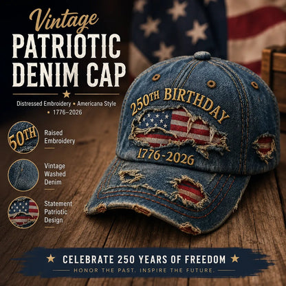 🧢🇺🇸 Handmade Veteran America 250th Anniversary Cap 🦅